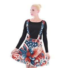 America Pattern Suspender Skater Skirt by Valentinaart