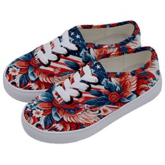 America Pattern Kids  Classic Low Top Sneakers by Valentinaart