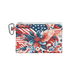 America Pattern Canvas Cosmetic Bag (small) by Valentinaart