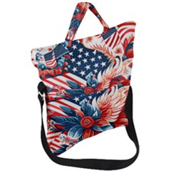 America pattern Fold Over Handle Tote Bag