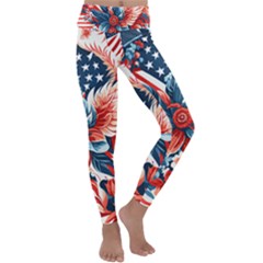 America pattern Kids  Lightweight Velour Classic Yoga Leggings