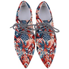 America pattern Pointed Oxford Shoes