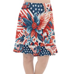 America pattern Fishtail Chiffon Skirt