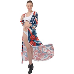 America pattern Maxi Chiffon Beach Wrap