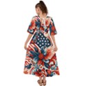 America pattern Kimono Sleeve Boho Dress View2