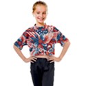 America pattern Kids Mock Neck T-Shirt View1