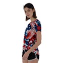 America pattern Short Sleeve Open Back T-Shirt View2