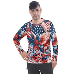 America pattern Men s Pique Long Sleeve T-Shirt