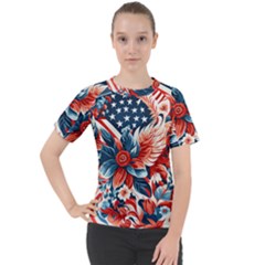 America pattern Women s Sport Raglan T-Shirt