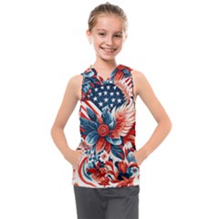 America pattern Kids  Sleeveless Hoodie