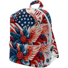 America pattern Zip Up Backpack