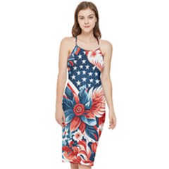 America pattern Bodycon Cross Back Summer Dress