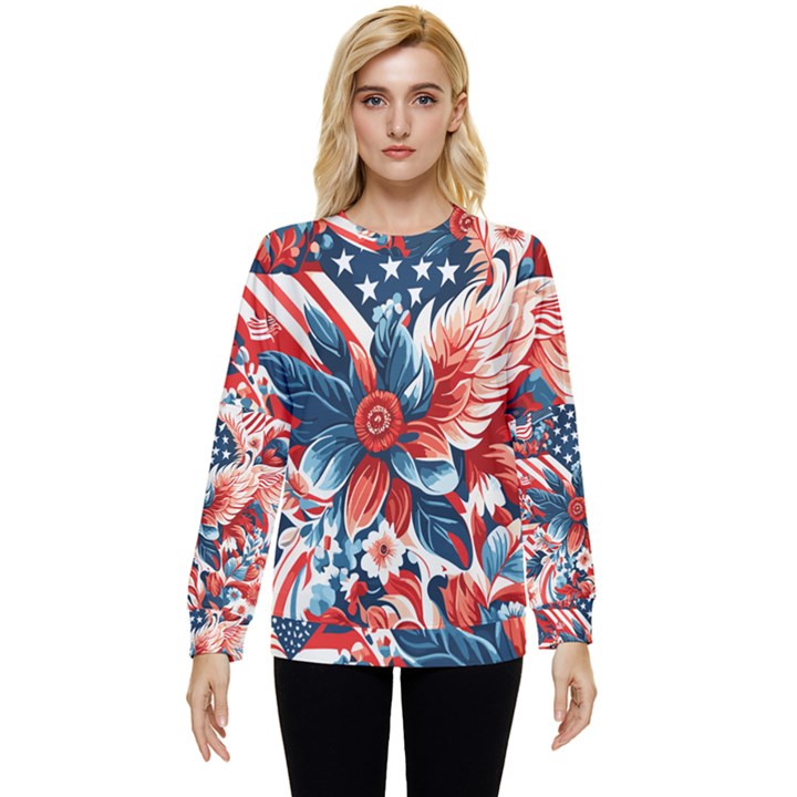 America pattern Hidden Pocket Sweatshirt