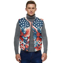 America pattern Men s Button Up Puffer Vest	