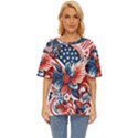 America pattern Oversized Basic T-Shirt View1