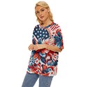 America pattern Oversized Basic T-Shirt View2