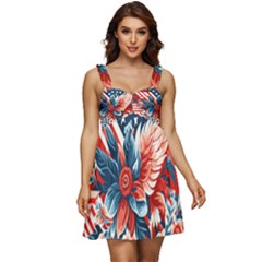 America pattern Ruffle Strap Babydoll Chiffon Dress