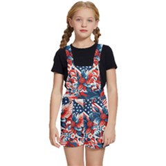 America pattern Kids  Short Overalls