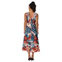 America pattern Sleeveless Cross Front Cocktail Midi Chiffon Dress View4