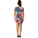 America pattern Fitted Knot Split End Bodycon Dress View4