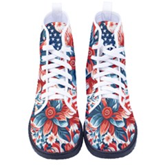 America pattern Men s High-Top Canvas Sneakers