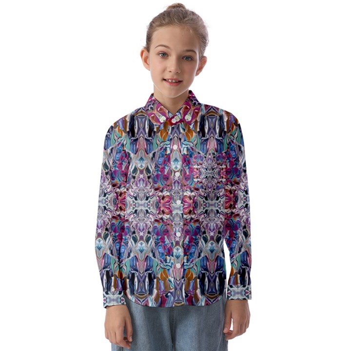 Ammonite Blend Smudge  Kids  Long Sleeve Shirt