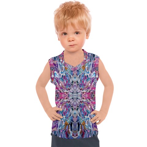 Ammonite Blend Smudge  Kids  Sport Tank Top by kaleidomarblingart