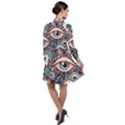 Eyes pattern Long Sleeve Chiffon Shirt Dress View2