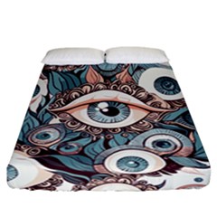 Eyes Pattern Fitted Sheet (california King Size) by Valentinaart