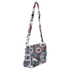 Eyes Pattern Shoulder Bag With Back Zipper by Valentinaart