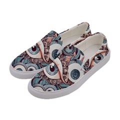 Eyes Pattern Women s Canvas Slip Ons by Valentinaart