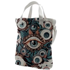 Eyes Pattern Canvas Messenger Bag by Valentinaart