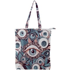 Eyes Pattern Double Zip Up Tote Bag