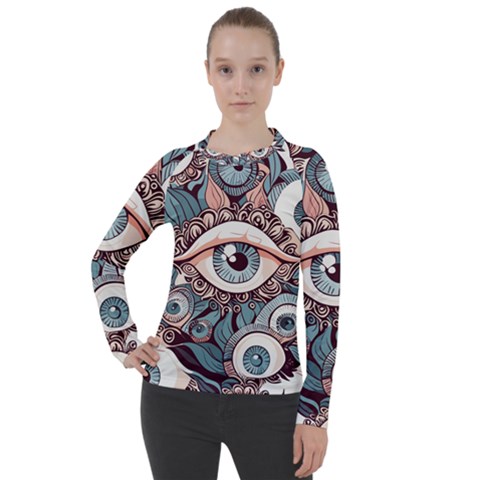 Eyes Pattern Women s Pique Long Sleeve T-shirt by Valentinaart