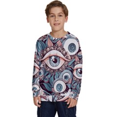 Eyes Pattern Kids  Crewneck Sweatshirt