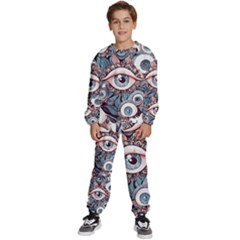 Eyes Pattern Kids  Sweatshirt Set