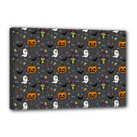 Halloween Pattern Bat Canvas 18  X 12  (stretched) by Bangk1t