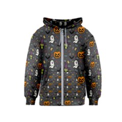 Halloween Pattern Bat Kids  Zipper Hoodie