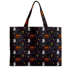 Halloween Pattern Bat Zipper Mini Tote Bag by Bangk1t