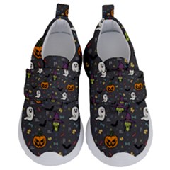 Halloween Pattern Bat Kids  Velcro No Lace Shoes by Bangk1t