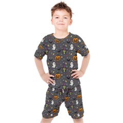 Halloween Pattern Bat Kids  T-shirt And Shorts Set by Bangk1t