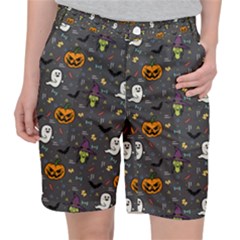 Halloween Pattern Bat Women s Pocket Shorts by Bangk1t