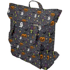 Halloween Pattern Bat Buckle Up Backpack by Bangk1t