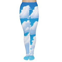 Sky Clouds Blue Cartoon Animated Tights