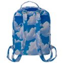 Sky Clouds Blue Cartoon Animated Flap Pocket Backpack (Large) View3