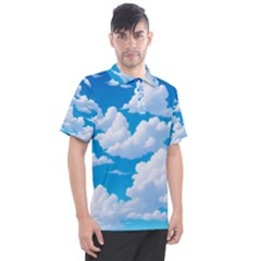 Sky Clouds Blue Cartoon Animated Men s Polo T-shirt by Bangk1t