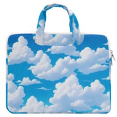 Sky Clouds Blue Cartoon Animated Macbook Pro 13  Double Pocket Laptop Bag by Bangk1t