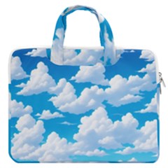 Sky Clouds Blue Cartoon Animated Macbook Pro 16  Double Pocket Laptop Bag  by Bangk1t