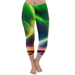 Lake Storm Neon Nature Capri Winter Leggings 