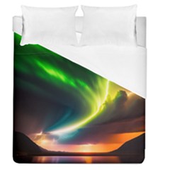 Lake Storm Neon Nature Duvet Cover (queen Size) by Bangk1t